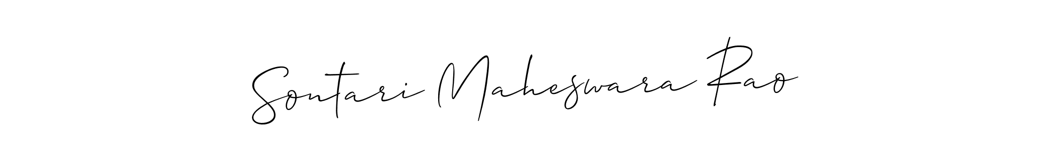 Use a signature maker to create a handwritten signature online. With this signature software, you can design (Allison_Script) your own signature for name Sontari Maheswara Rao. Sontari Maheswara Rao signature style 2 images and pictures png