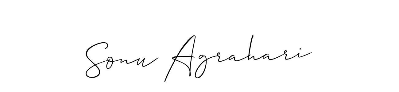 The best way (Allison_Script) to make a short signature is to pick only two or three words in your name. The name Sonu Agrahari include a total of six letters. For converting this name. Sonu Agrahari signature style 2 images and pictures png