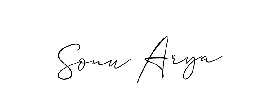 Design your own signature with our free online signature maker. With this signature software, you can create a handwritten (Allison_Script) signature for name Sonu Arya. Sonu Arya signature style 2 images and pictures png
