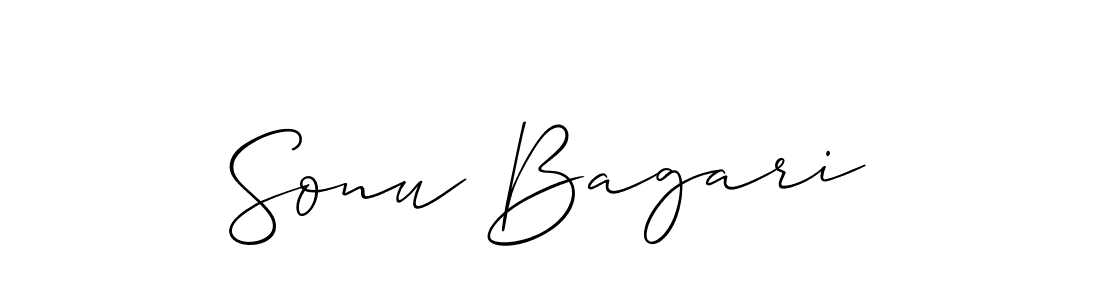 Make a beautiful signature design for name Sonu Bagari. With this signature (Allison_Script) style, you can create a handwritten signature for free. Sonu Bagari signature style 2 images and pictures png