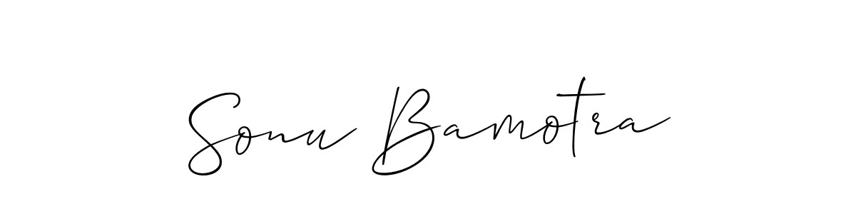 Sonu Bamotra stylish signature style. Best Handwritten Sign (Allison_Script) for my name. Handwritten Signature Collection Ideas for my name Sonu Bamotra. Sonu Bamotra signature style 2 images and pictures png