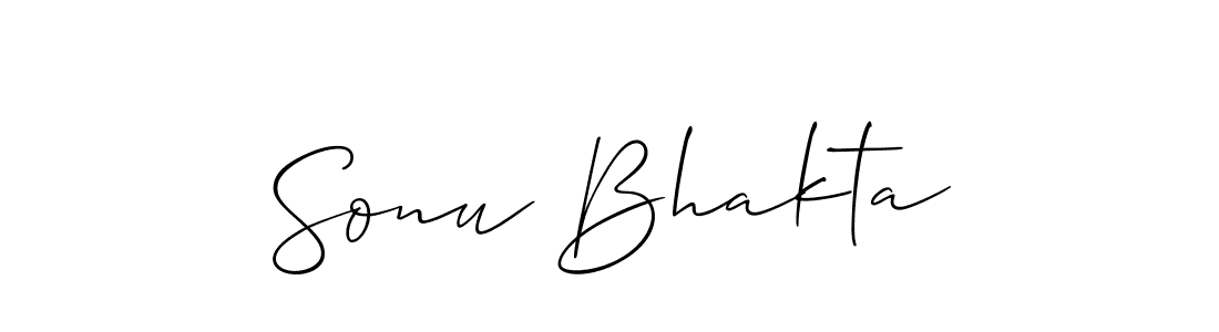 How to make Sonu Bhakta signature? Allison_Script is a professional autograph style. Create handwritten signature for Sonu Bhakta name. Sonu Bhakta signature style 2 images and pictures png
