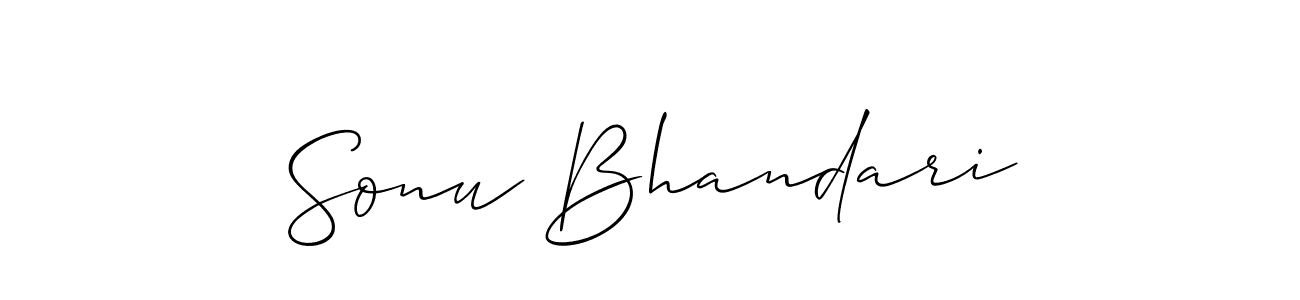 How to make Sonu Bhandari name signature. Use Allison_Script style for creating short signs online. This is the latest handwritten sign. Sonu Bhandari signature style 2 images and pictures png