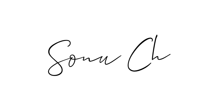 Create a beautiful signature design for name Sonu Ch. With this signature (Allison_Script) fonts, you can make a handwritten signature for free. Sonu Ch signature style 2 images and pictures png