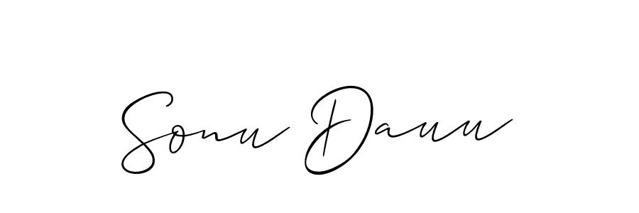 How to make Sonu Dauu name signature. Use Allison_Script style for creating short signs online. This is the latest handwritten sign. Sonu Dauu signature style 2 images and pictures png