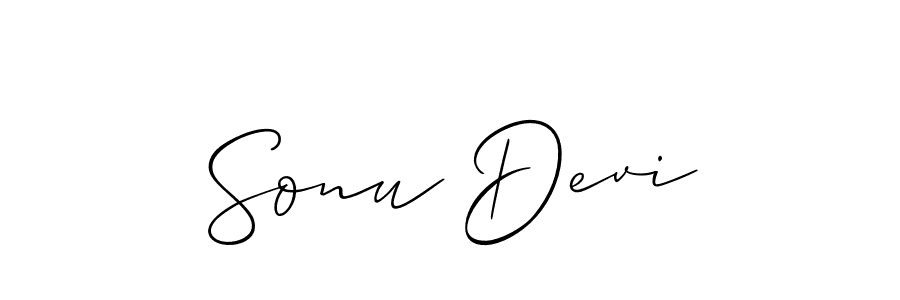 How to make Sonu Devi name signature. Use Allison_Script style for creating short signs online. This is the latest handwritten sign. Sonu Devi signature style 2 images and pictures png