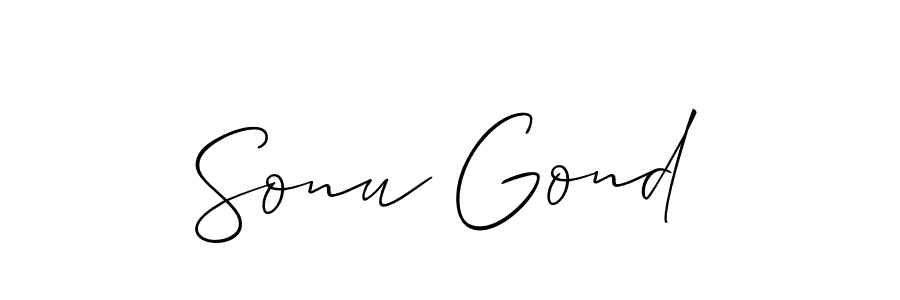 Use a signature maker to create a handwritten signature online. With this signature software, you can design (Allison_Script) your own signature for name Sonu Gond. Sonu Gond signature style 2 images and pictures png