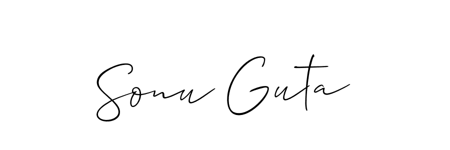 How to Draw Sonu Guta signature style? Allison_Script is a latest design signature styles for name Sonu Guta. Sonu Guta signature style 2 images and pictures png