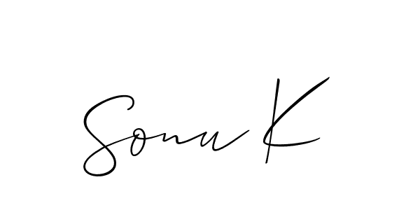 Sonu K stylish signature style. Best Handwritten Sign (Allison_Script) for my name. Handwritten Signature Collection Ideas for my name Sonu K. Sonu K signature style 2 images and pictures png