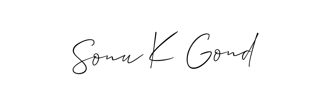 How to Draw Sonu K Gond signature style? Allison_Script is a latest design signature styles for name Sonu K Gond. Sonu K Gond signature style 2 images and pictures png