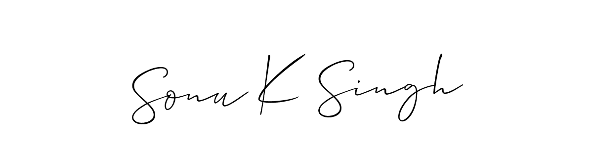 Create a beautiful signature design for name Sonu K Singh. With this signature (Allison_Script) fonts, you can make a handwritten signature for free. Sonu K Singh signature style 2 images and pictures png