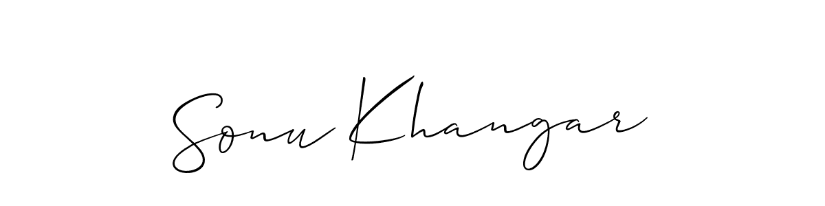 Also we have Sonu Khangar name is the best signature style. Create professional handwritten signature collection using Allison_Script autograph style. Sonu Khangar signature style 2 images and pictures png