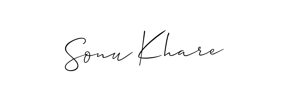 Make a beautiful signature design for name Sonu Khare. With this signature (Allison_Script) style, you can create a handwritten signature for free. Sonu Khare signature style 2 images and pictures png