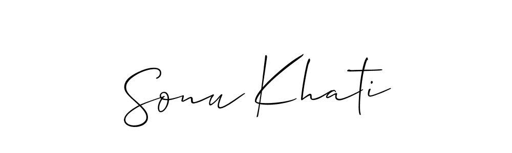 How to Draw Sonu Khati signature style? Allison_Script is a latest design signature styles for name Sonu Khati. Sonu Khati signature style 2 images and pictures png