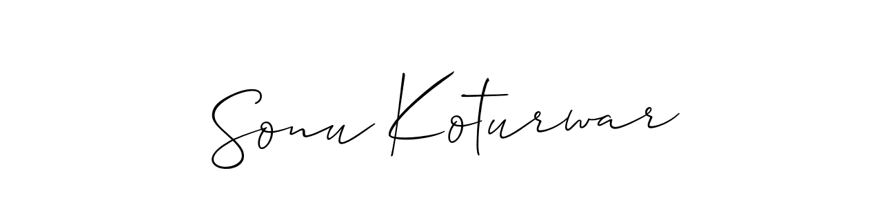 How to make Sonu Koturwar name signature. Use Allison_Script style for creating short signs online. This is the latest handwritten sign. Sonu Koturwar signature style 2 images and pictures png