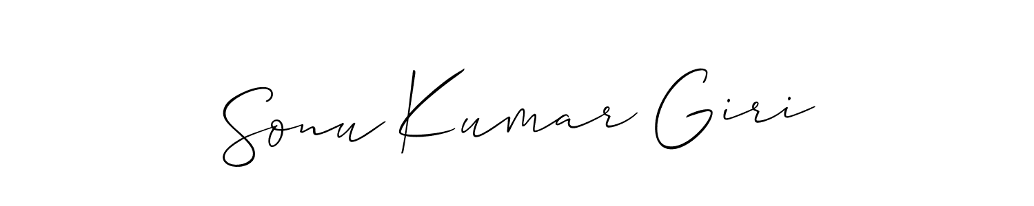 if you are searching for the best signature style for your name Sonu Kumar Giri. so please give up your signature search. here we have designed multiple signature styles  using Allison_Script. Sonu Kumar Giri signature style 2 images and pictures png