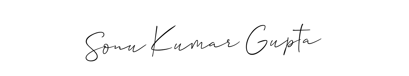 How to make Sonu Kumar Gupta signature? Allison_Script is a professional autograph style. Create handwritten signature for Sonu Kumar Gupta name. Sonu Kumar Gupta signature style 2 images and pictures png