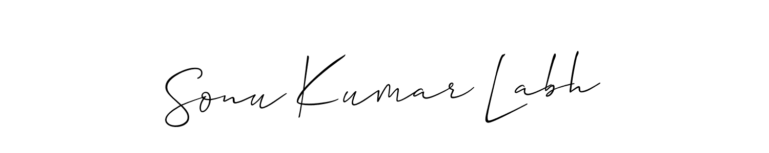 You should practise on your own different ways (Allison_Script) to write your name (Sonu Kumar Labh) in signature. don't let someone else do it for you. Sonu Kumar Labh signature style 2 images and pictures png