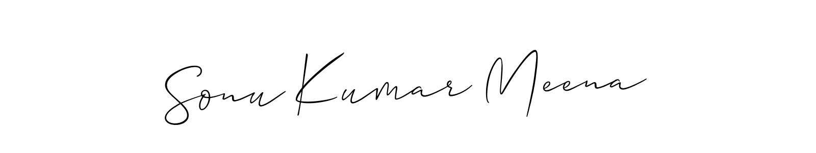 Allison_Script is a professional signature style that is perfect for those who want to add a touch of class to their signature. It is also a great choice for those who want to make their signature more unique. Get Sonu Kumar Meena name to fancy signature for free. Sonu Kumar Meena signature style 2 images and pictures png