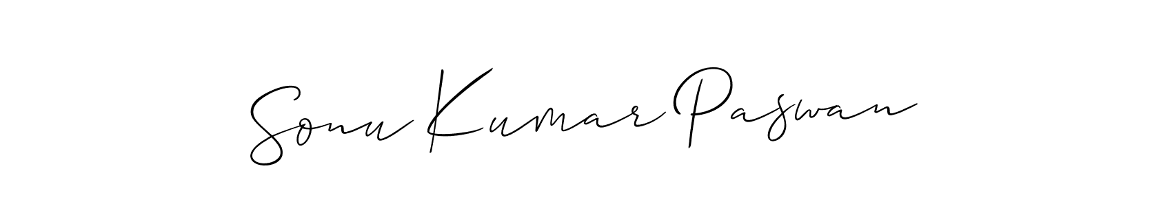 How to make Sonu Kumar Paswan name signature. Use Allison_Script style for creating short signs online. This is the latest handwritten sign. Sonu Kumar Paswan signature style 2 images and pictures png