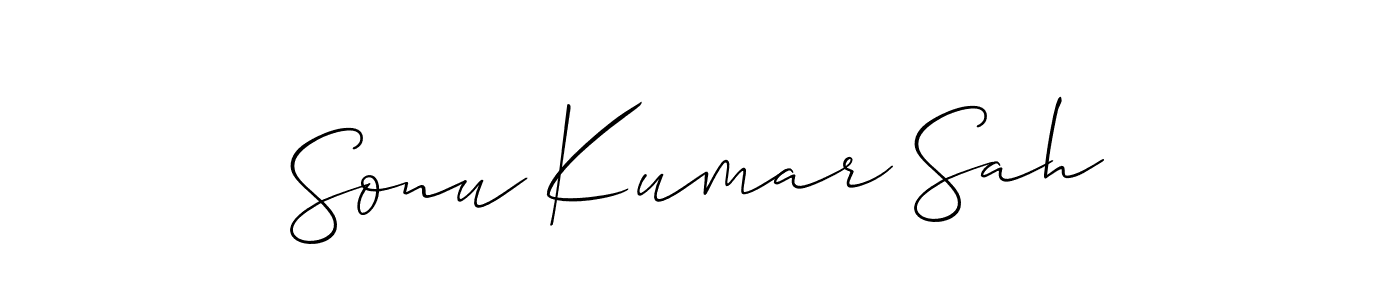 The best way (Allison_Script) to make a short signature is to pick only two or three words in your name. The name Sonu Kumar Sah include a total of six letters. For converting this name. Sonu Kumar Sah signature style 2 images and pictures png