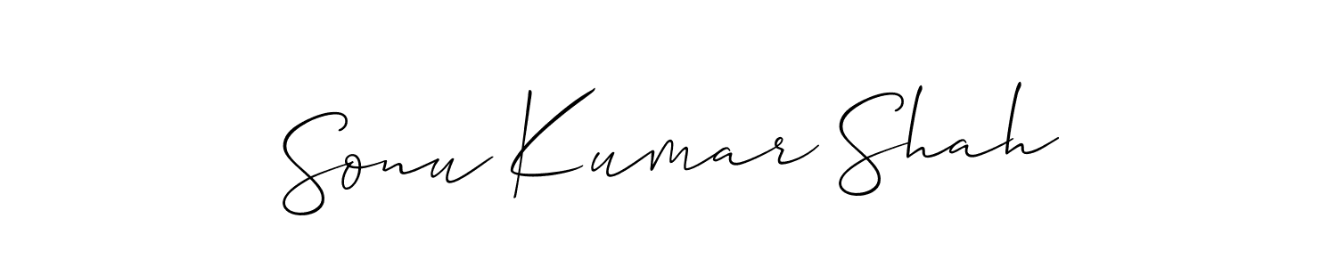Make a beautiful signature design for name Sonu Kumar Shah. With this signature (Allison_Script) style, you can create a handwritten signature for free. Sonu Kumar Shah signature style 2 images and pictures png