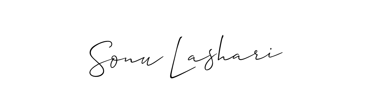 Sonu Lashari stylish signature style. Best Handwritten Sign (Allison_Script) for my name. Handwritten Signature Collection Ideas for my name Sonu Lashari. Sonu Lashari signature style 2 images and pictures png