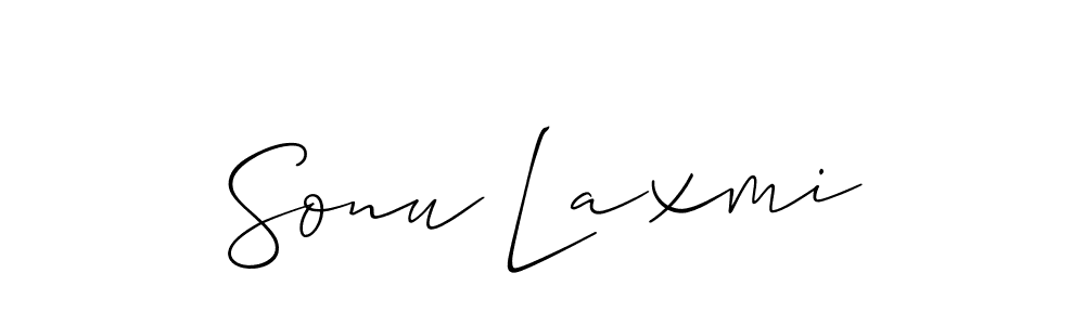 Allison_Script is a professional signature style that is perfect for those who want to add a touch of class to their signature. It is also a great choice for those who want to make their signature more unique. Get Sonu Laxmi name to fancy signature for free. Sonu Laxmi signature style 2 images and pictures png