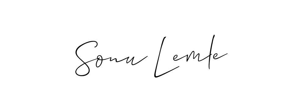 Sonu Lemle stylish signature style. Best Handwritten Sign (Allison_Script) for my name. Handwritten Signature Collection Ideas for my name Sonu Lemle. Sonu Lemle signature style 2 images and pictures png