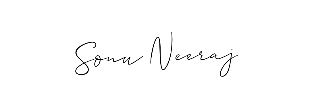 Also we have Sonu Neeraj name is the best signature style. Create professional handwritten signature collection using Allison_Script autograph style. Sonu Neeraj signature style 2 images and pictures png