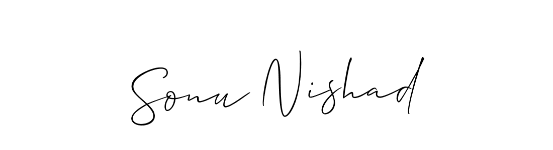 Allison_Script is a professional signature style that is perfect for those who want to add a touch of class to their signature. It is also a great choice for those who want to make their signature more unique. Get Sonu Nishad name to fancy signature for free. Sonu Nishad signature style 2 images and pictures png