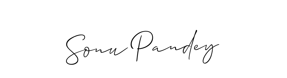 Make a beautiful signature design for name Sonu Pandey. With this signature (Allison_Script) style, you can create a handwritten signature for free. Sonu Pandey signature style 2 images and pictures png