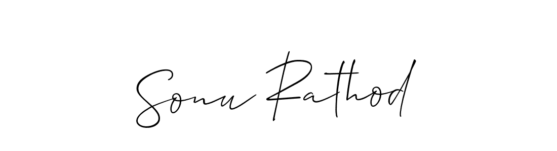 How to make Sonu Rathod name signature. Use Allison_Script style for creating short signs online. This is the latest handwritten sign. Sonu Rathod signature style 2 images and pictures png