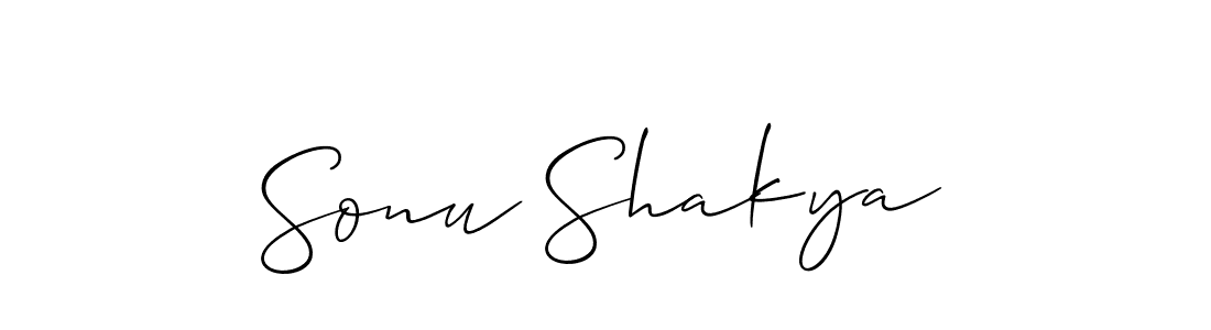 Make a beautiful signature design for name Sonu Shakya. With this signature (Allison_Script) style, you can create a handwritten signature for free. Sonu Shakya signature style 2 images and pictures png