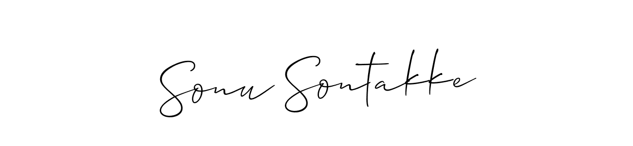 Make a beautiful signature design for name Sonu Sontakke. With this signature (Allison_Script) style, you can create a handwritten signature for free. Sonu Sontakke signature style 2 images and pictures png