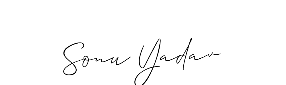 Create a beautiful signature design for name Sonu Yadav. With this signature (Allison_Script) fonts, you can make a handwritten signature for free. Sonu Yadav signature style 2 images and pictures png