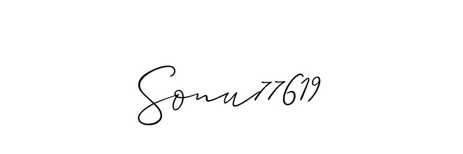 How to make Sonu77619 name signature. Use Allison_Script style for creating short signs online. This is the latest handwritten sign. Sonu77619 signature style 2 images and pictures png