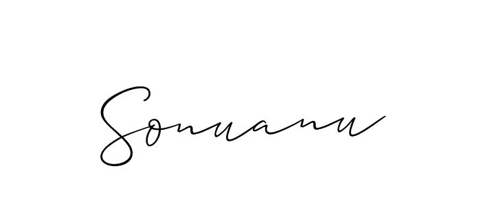 Allison_Script is a professional signature style that is perfect for those who want to add a touch of class to their signature. It is also a great choice for those who want to make their signature more unique. Get Sonuanu name to fancy signature for free. Sonuanu signature style 2 images and pictures png