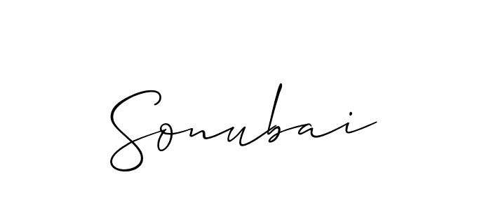 Design your own signature with our free online signature maker. With this signature software, you can create a handwritten (Allison_Script) signature for name Sonubai. Sonubai signature style 2 images and pictures png