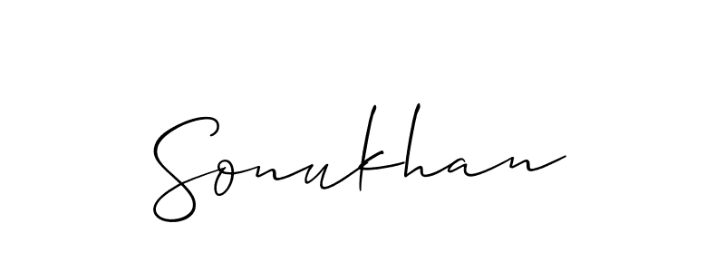 Make a beautiful signature design for name Sonukhan. With this signature (Allison_Script) style, you can create a handwritten signature for free. Sonukhan signature style 2 images and pictures png