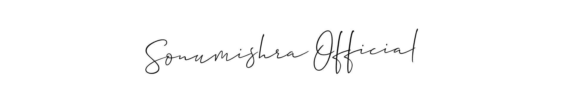 Design your own signature with our free online signature maker. With this signature software, you can create a handwritten (Allison_Script) signature for name Sonumishra Official. Sonumishra Official signature style 2 images and pictures png