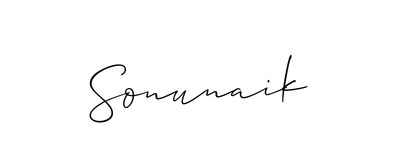 Use a signature maker to create a handwritten signature online. With this signature software, you can design (Allison_Script) your own signature for name Sonunaik. Sonunaik signature style 2 images and pictures png