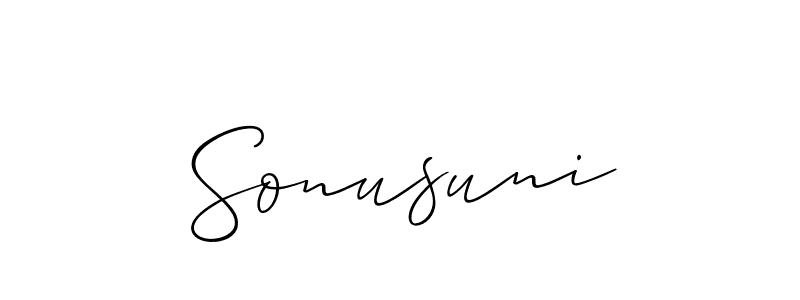 Also You can easily find your signature by using the search form. We will create Sonusuni name handwritten signature images for you free of cost using Allison_Script sign style. Sonusuni signature style 2 images and pictures png