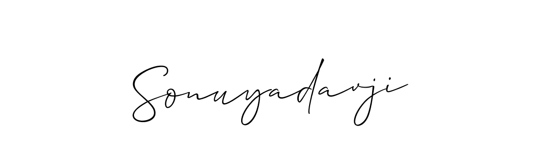 Make a beautiful signature design for name Sonuyadavji. With this signature (Allison_Script) style, you can create a handwritten signature for free. Sonuyadavji signature style 2 images and pictures png