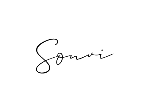 How to Draw Sonvi signature style? Allison_Script is a latest design signature styles for name Sonvi. Sonvi signature style 2 images and pictures png