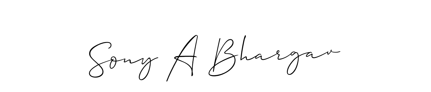 Create a beautiful signature design for name Sony A Bhargav. With this signature (Allison_Script) fonts, you can make a handwritten signature for free. Sony A Bhargav signature style 2 images and pictures png