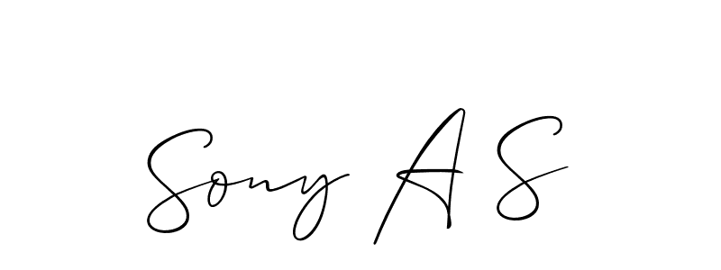 Also we have Sony A S name is the best signature style. Create professional handwritten signature collection using Allison_Script autograph style. Sony A S signature style 2 images and pictures png