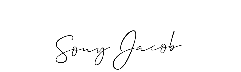 You should practise on your own different ways (Allison_Script) to write your name (Sony Jacob) in signature. don't let someone else do it for you. Sony Jacob signature style 2 images and pictures png