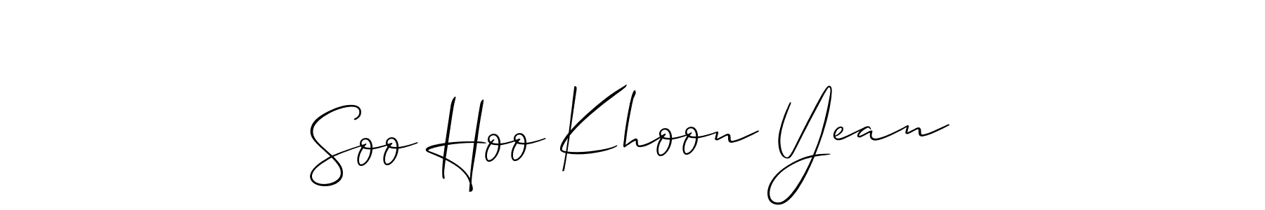 How to Draw Soo Hoo Khoon Yean signature style? Allison_Script is a latest design signature styles for name Soo Hoo Khoon Yean. Soo Hoo Khoon Yean signature style 2 images and pictures png