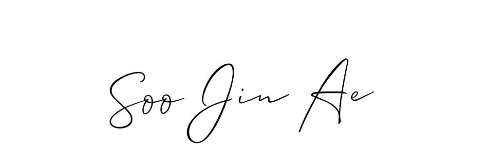 Make a short Soo Jin Ae signature style. Manage your documents anywhere anytime using Allison_Script. Create and add eSignatures, submit forms, share and send files easily. Soo Jin Ae signature style 2 images and pictures png